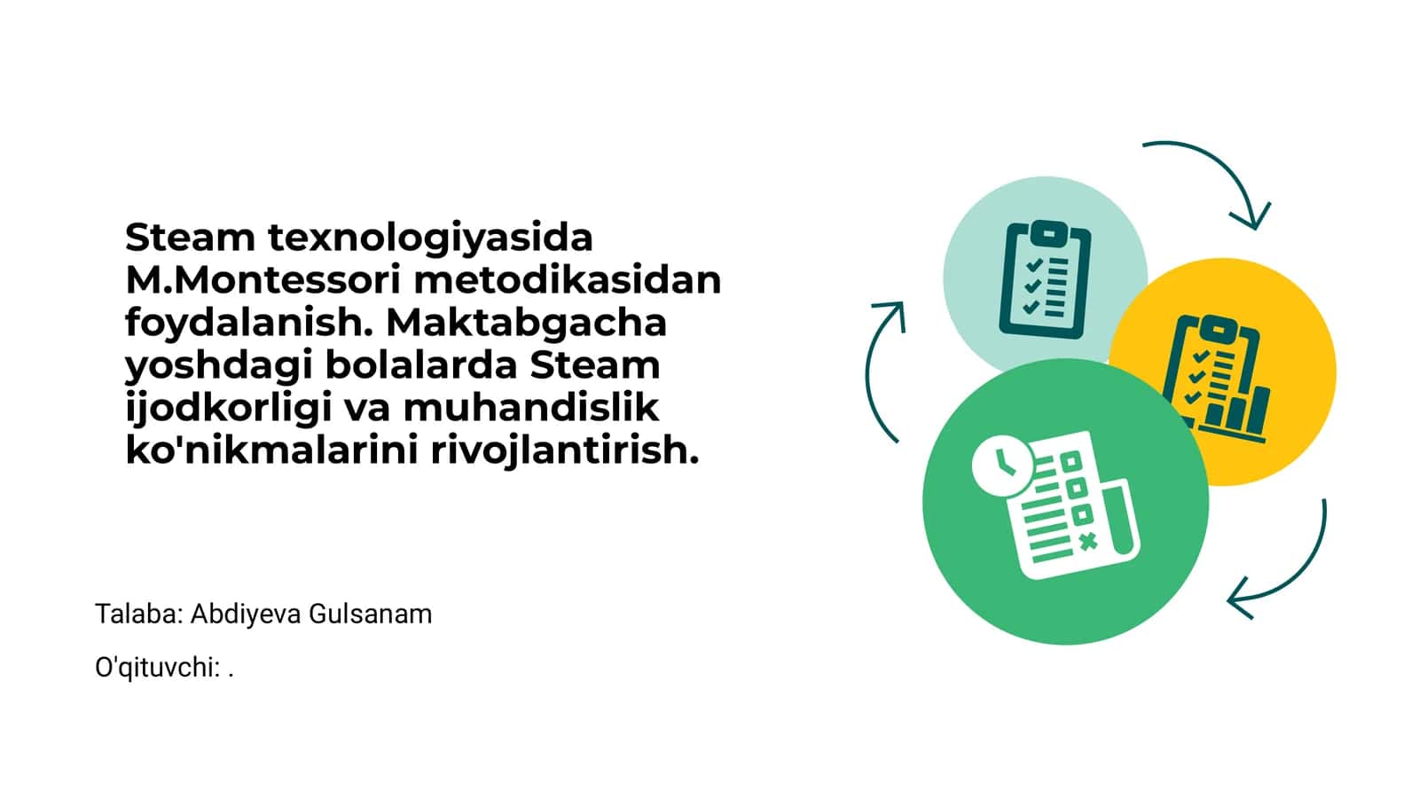 Steam texnologiyasida M.Montessori metodikasidan foydalanish 1