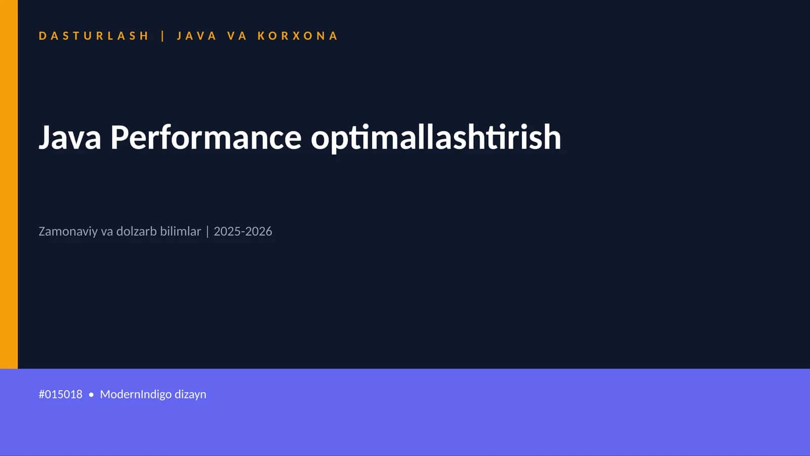 Java Performance optimallashtirish 1