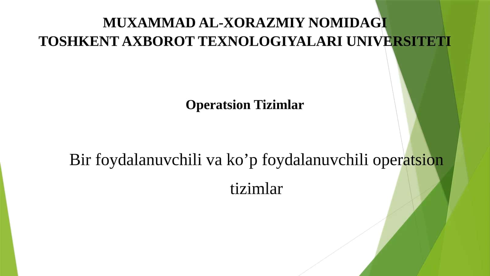 Operatsion Tizimlar 1