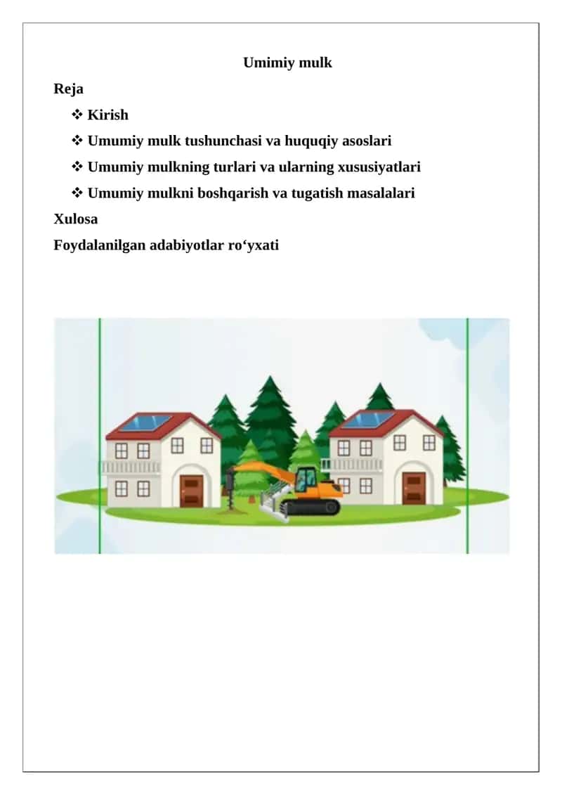 Umumiy mulk 1