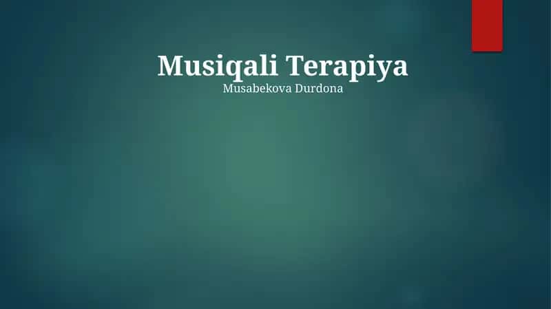 Musiqali Terapiya 1