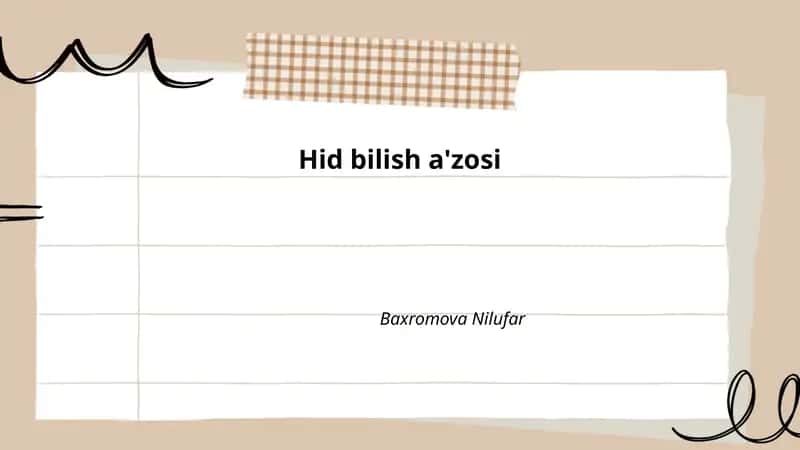 Hid bilish a'zosi 1