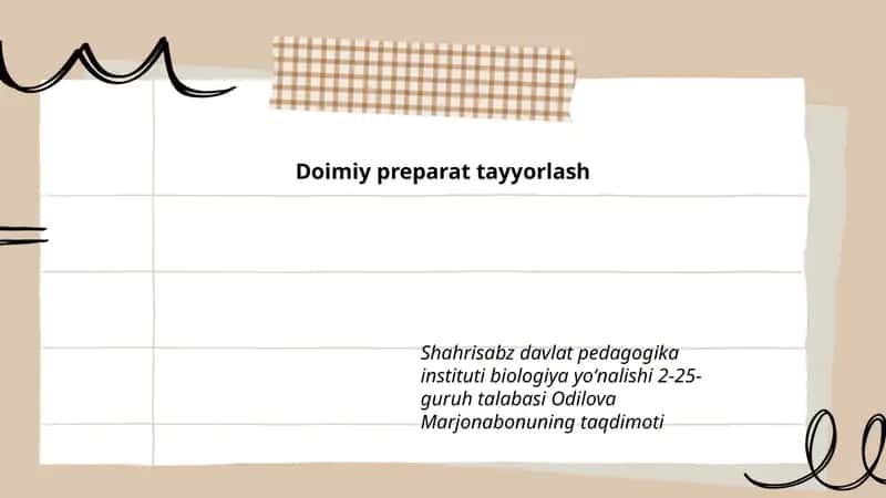 Doimiy preparat tayyorlash 1