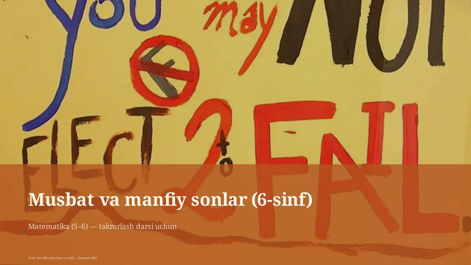 Musbat va manfiy sonlar (6-sinf) 1
