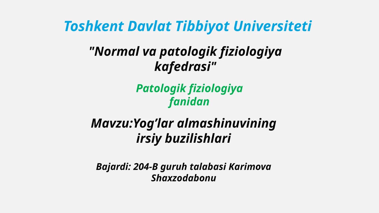 Yogʼlar almashinuvining irsiy buzilishlari 1