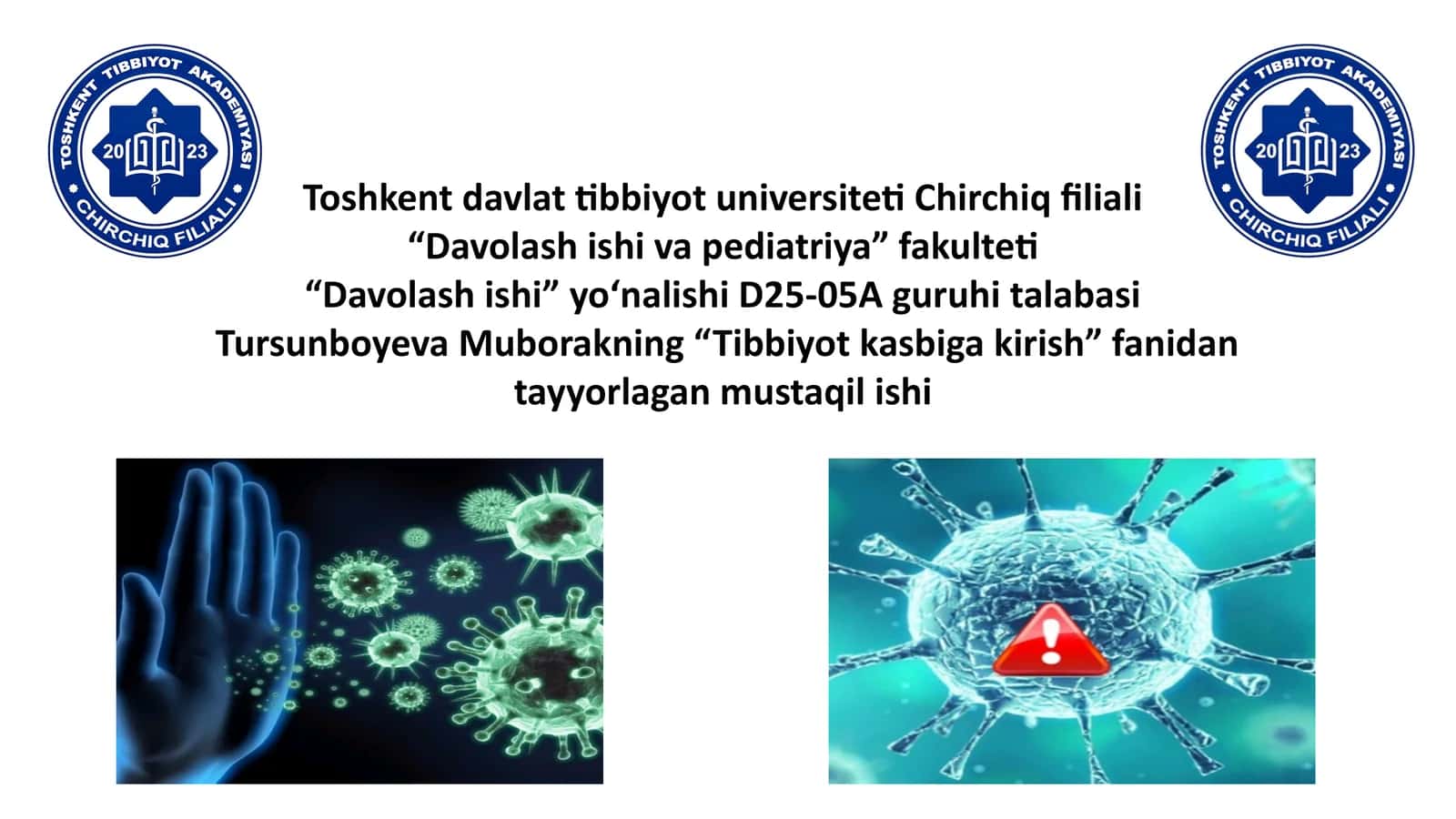 tibbiyot kasbiga kirish 1