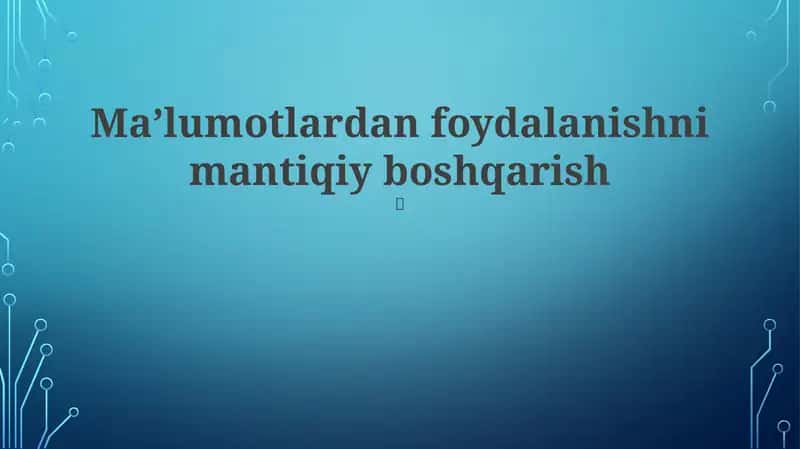 NoSQL Ma'lumotlar Bazalari 1