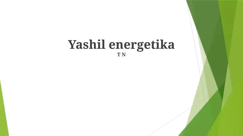 Yashil energetika 1