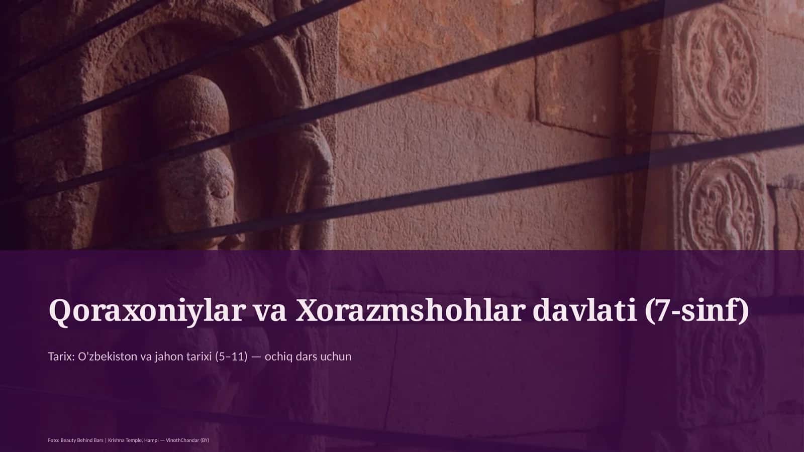 Qoraxoniylar va Xorazmshohlar davlati (7-sinf) 1