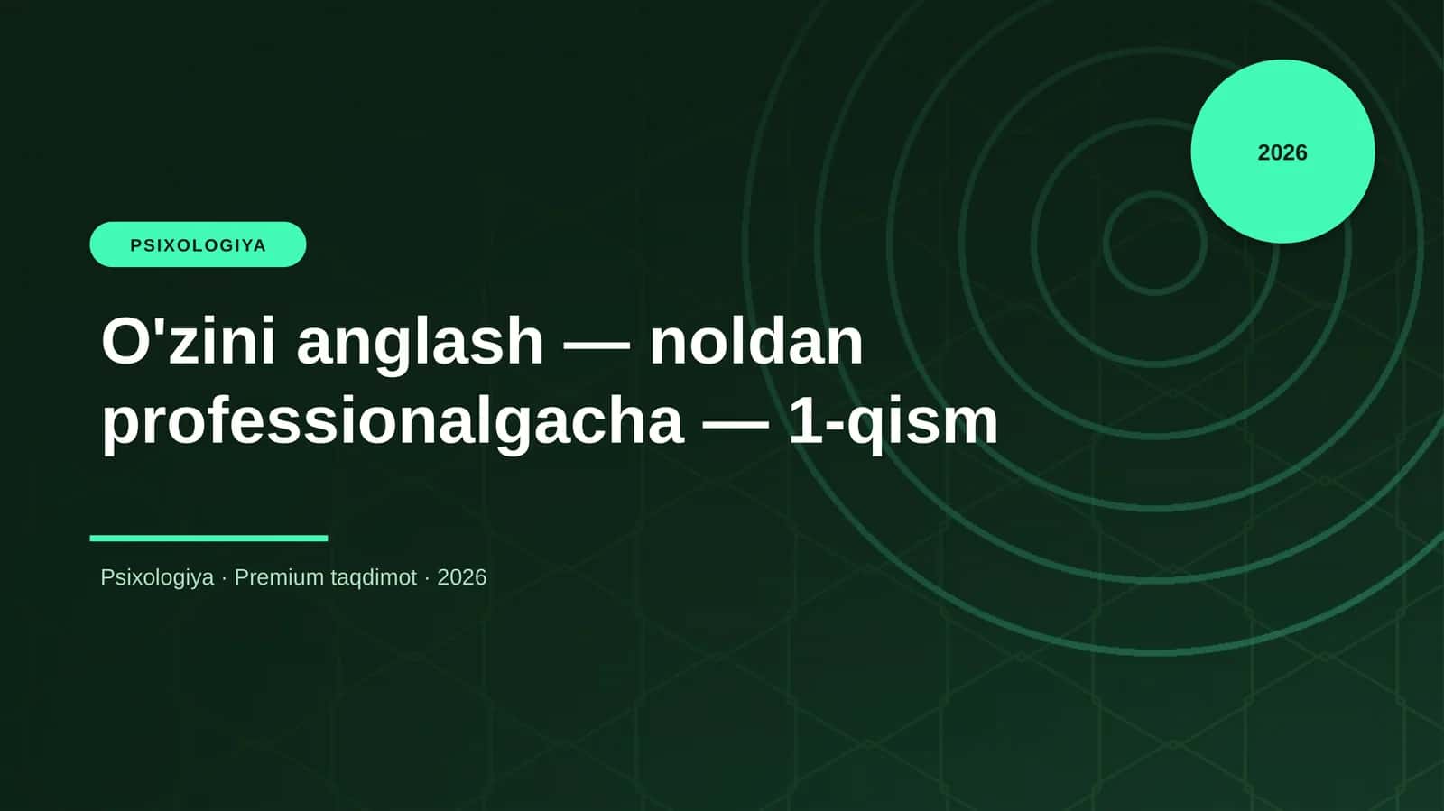 O'zini anglash — noldan professionalgacha — 1-qism 1