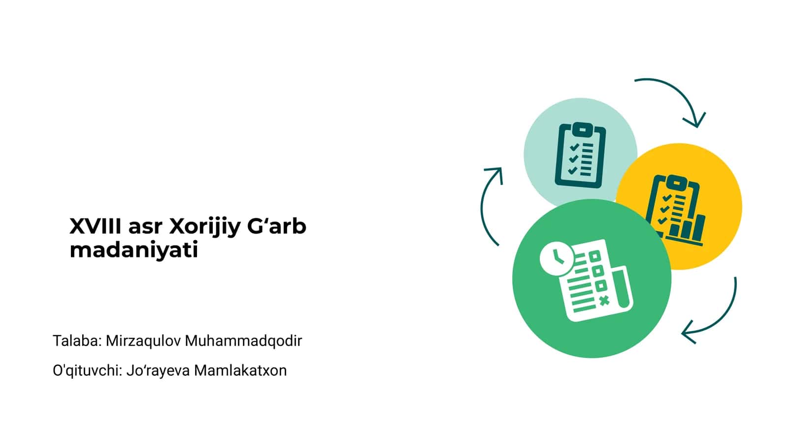 XVIII asr Xorijiy Gʻarb madaniyati 1