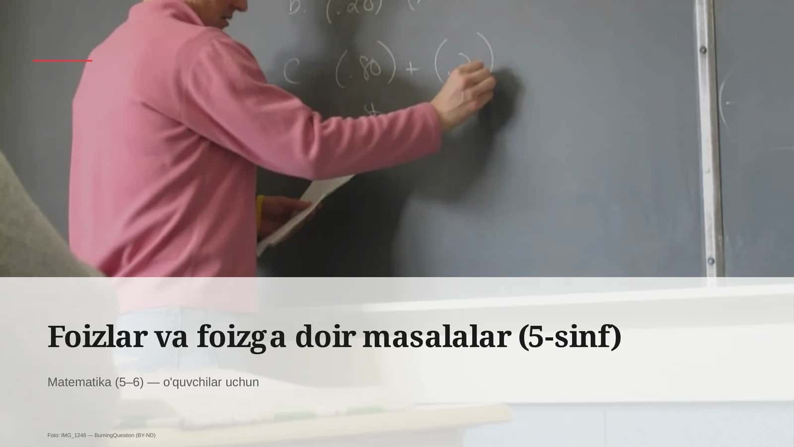 Foizlar va foizga doir masalalar (5-sinf) 1