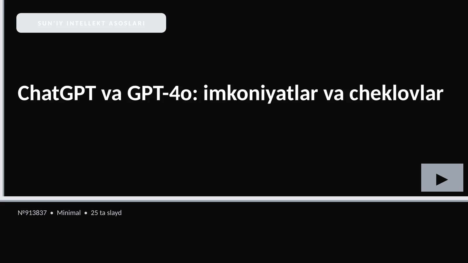 SUN'IY INTELLEKT ASOSLARI 1