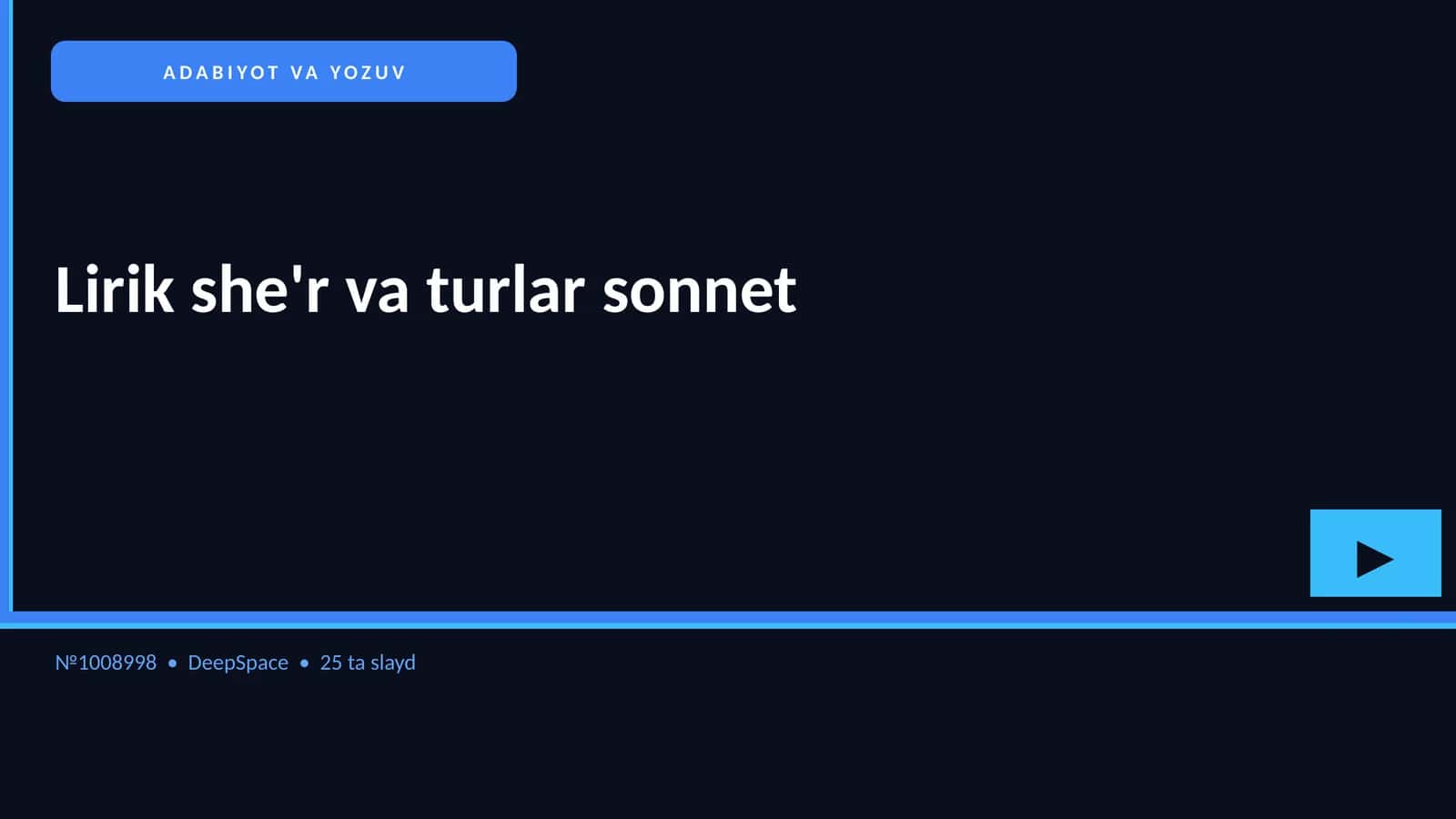 LIRIK SHE'R VA TURLAR SONNET 1