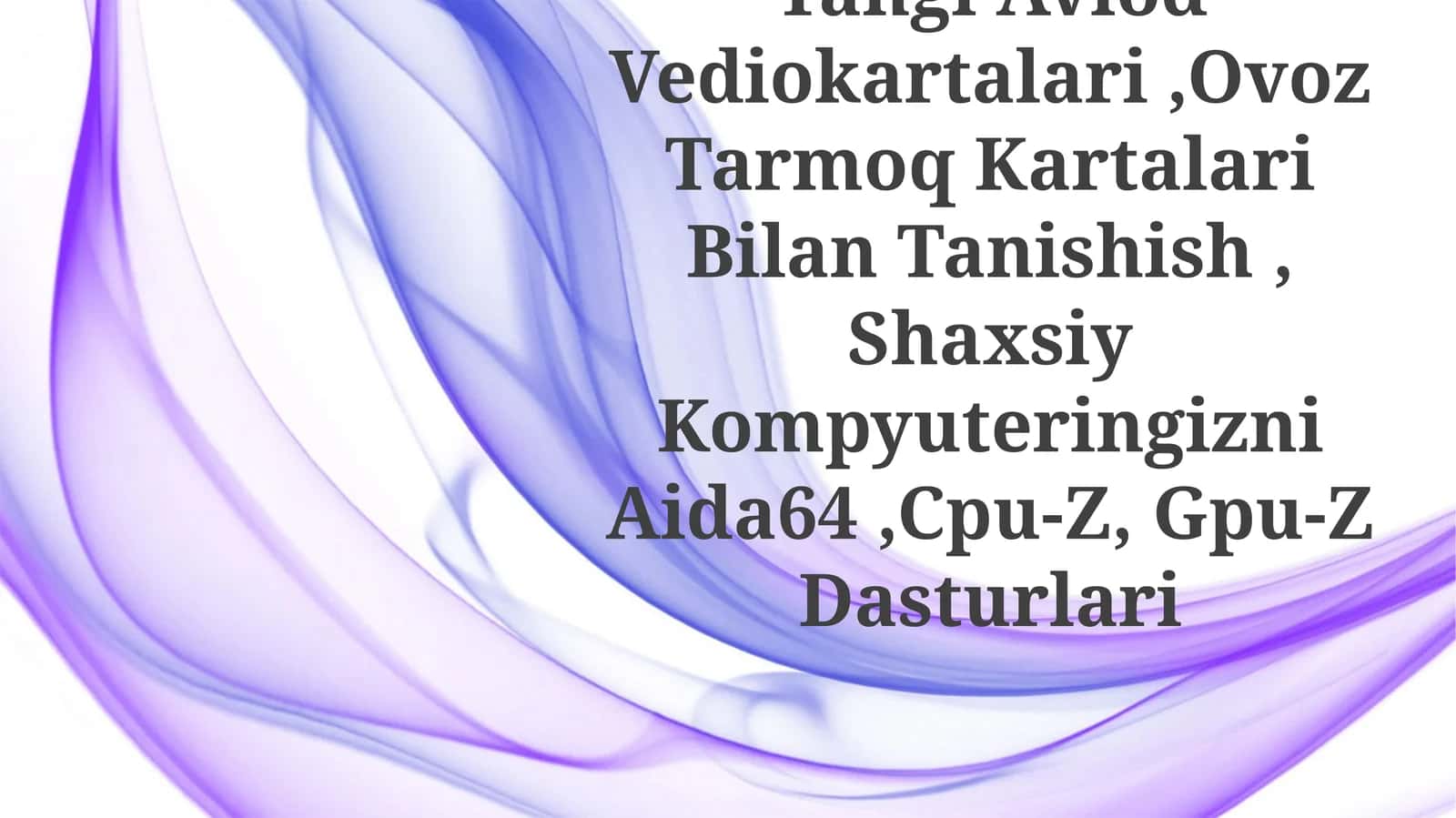 Yangi Avlod Vediokartalari 1