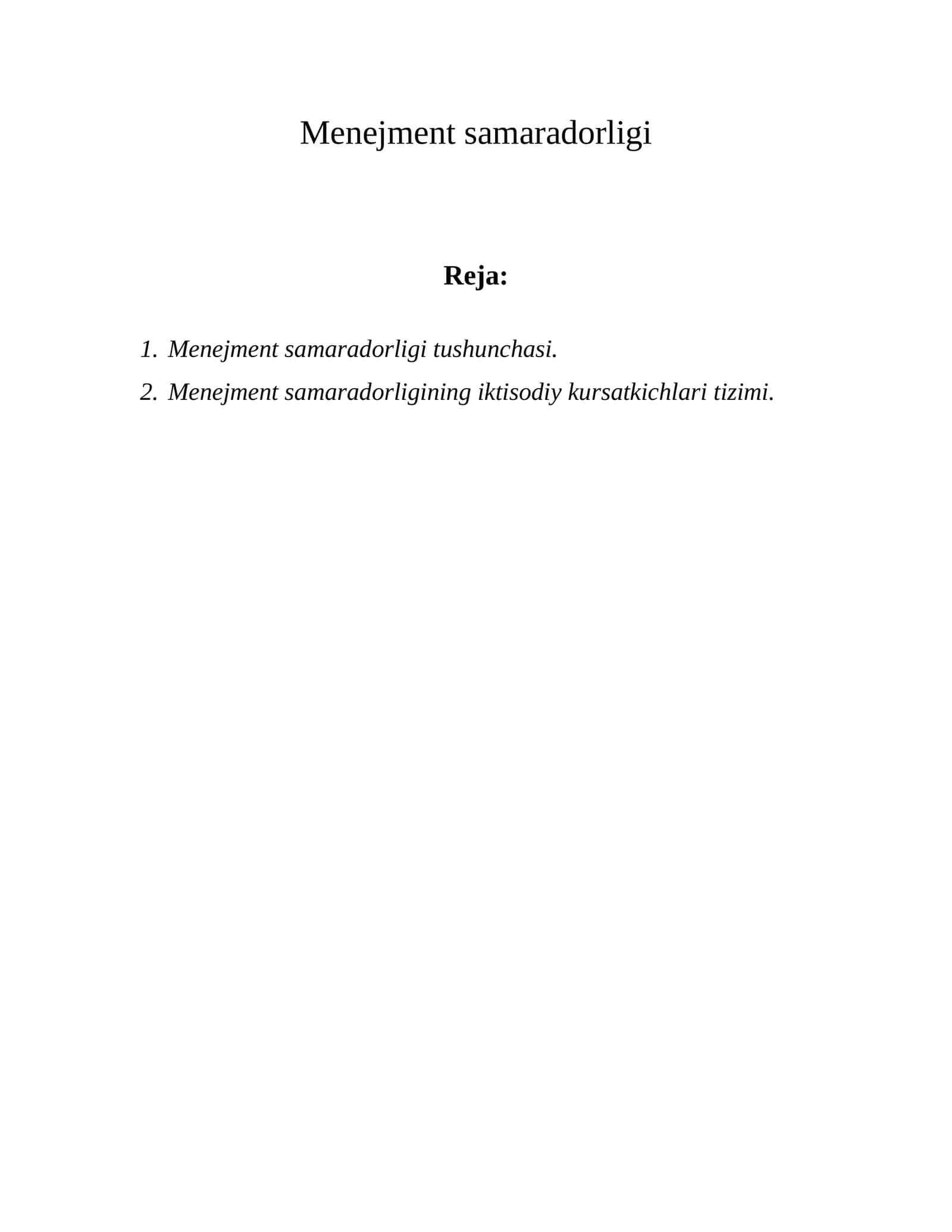 Menejment samaradorligi 1