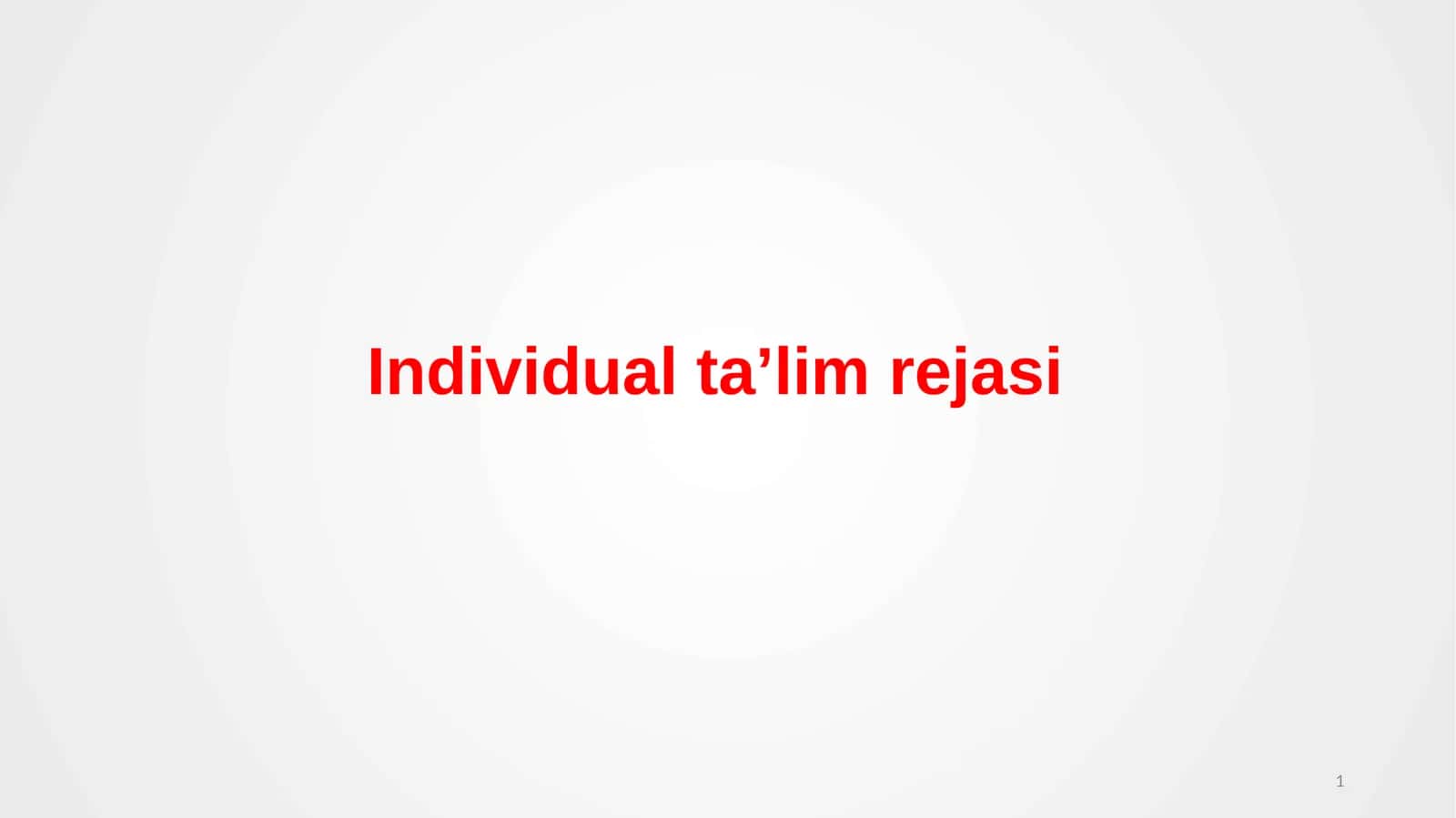 Individual ta'limiy reja 1
