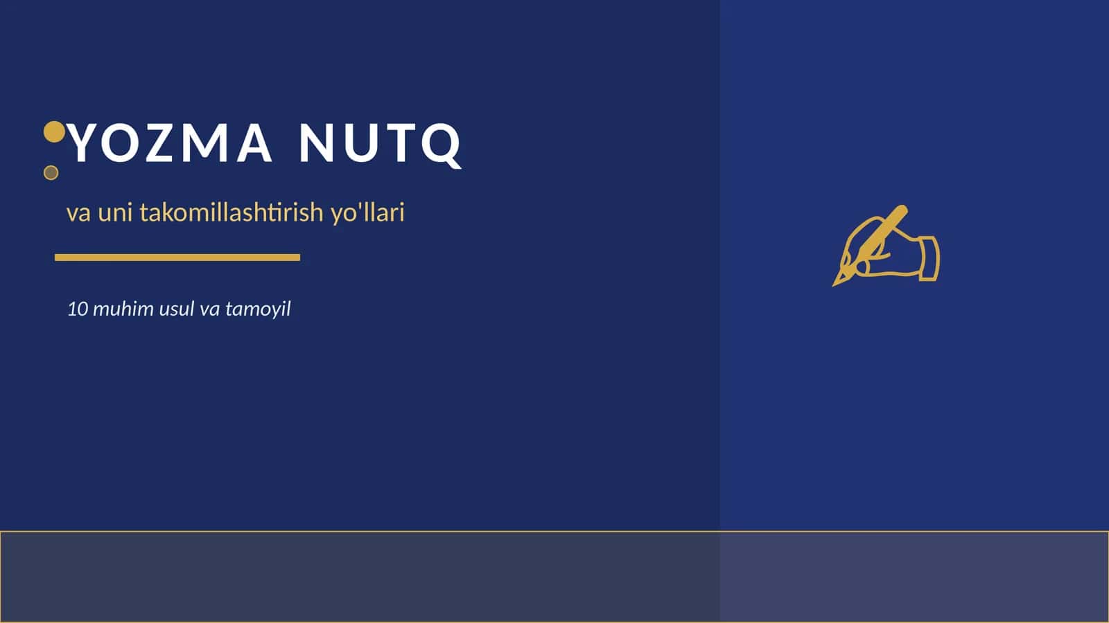 YOZMA NUTQ 1