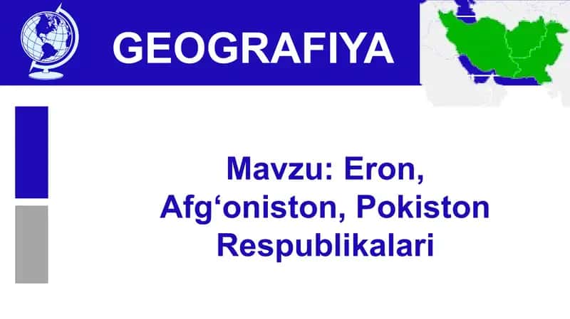ERON, AFG'ONISTON, POKISTON RESPUBLIKALARI 1