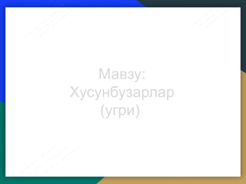 Хусунбузарлар (угри) 1