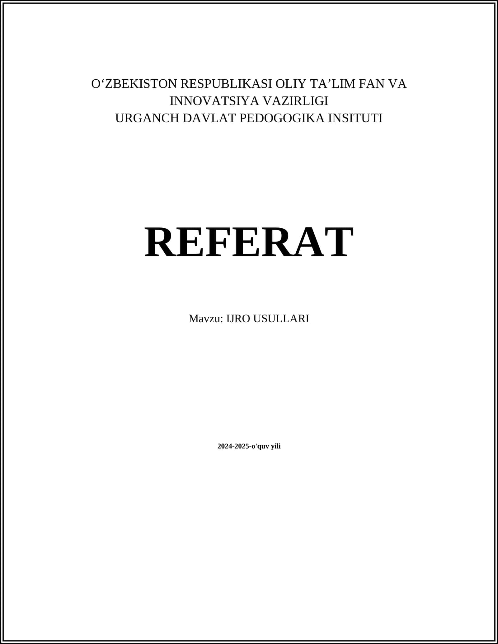 IJRO USULLARI 1