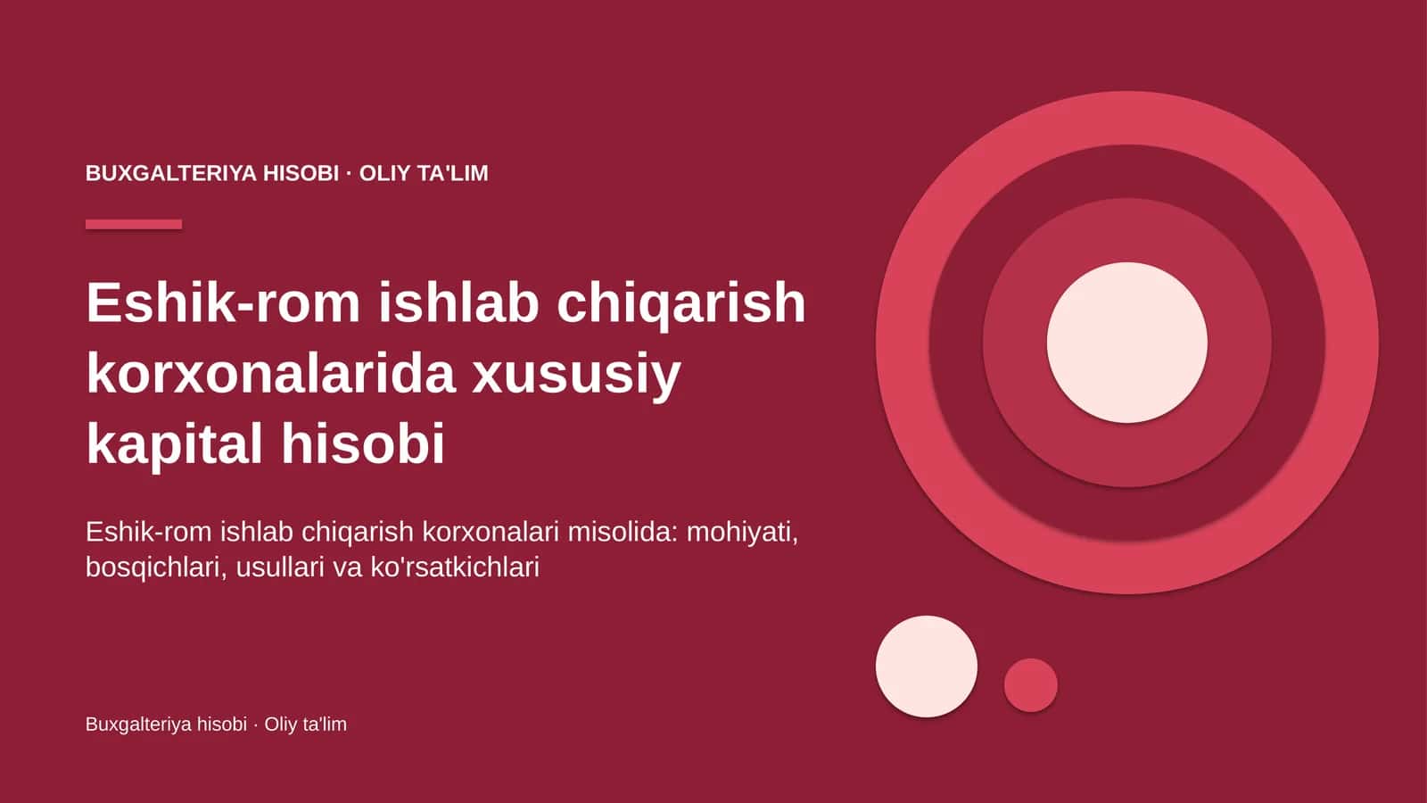 Eshik-rom ishlab chiqarish korxonalarida xususiy kapital hisobi 1