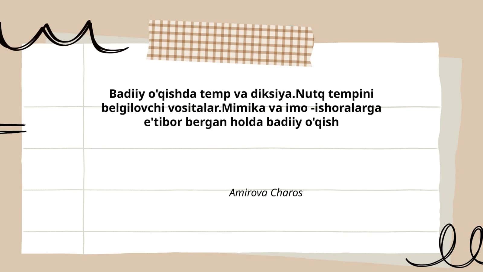 Badiiy o'qishda temp va diksiya 1