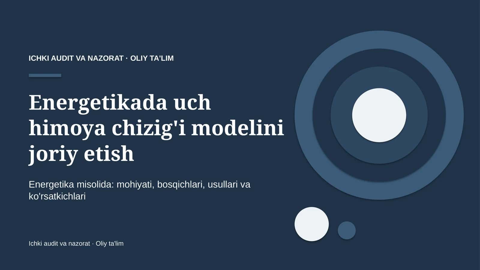 Energetikada uch himoya chizig'i modelini joriy etish 1