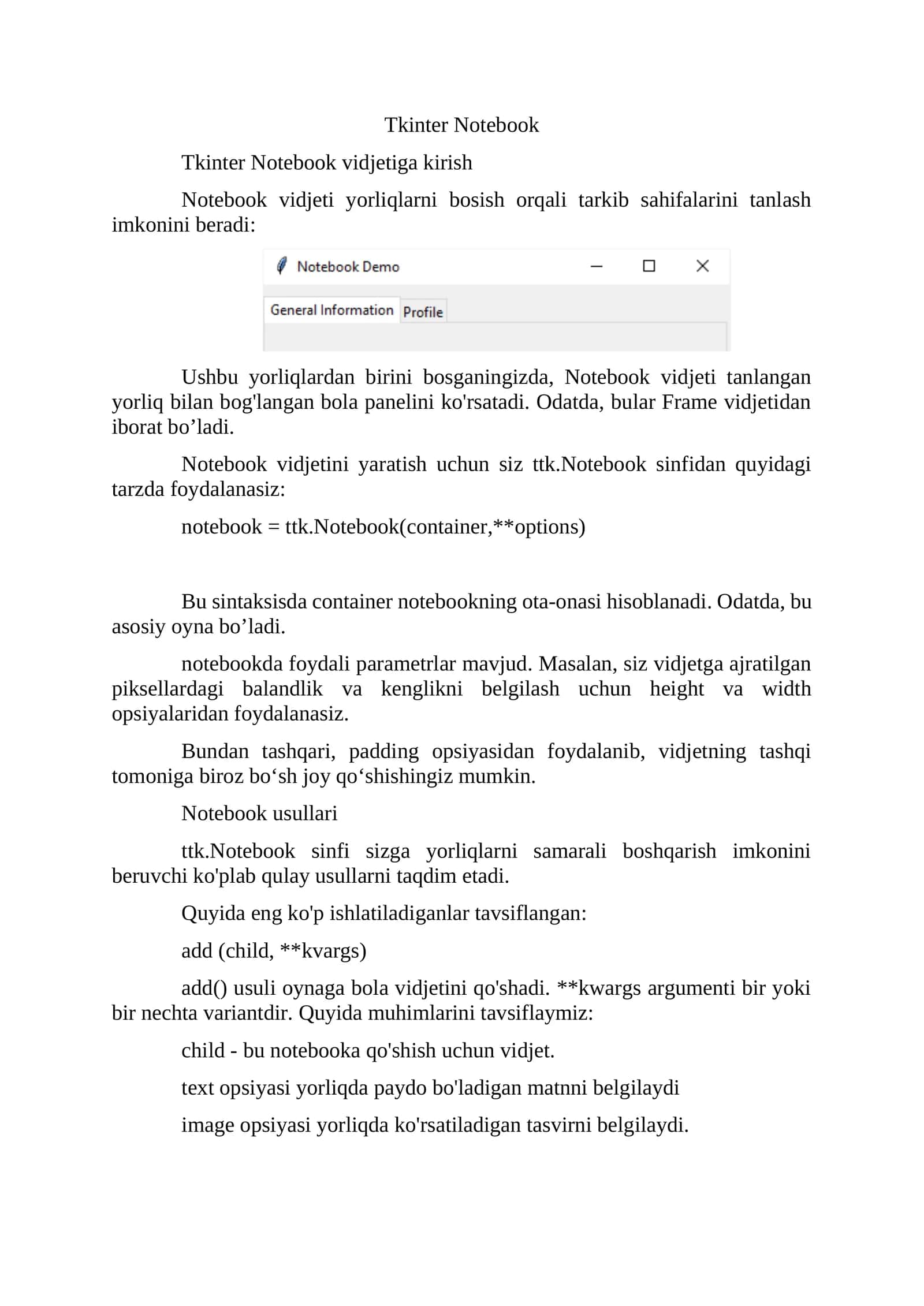 Tkinter Notebook 1