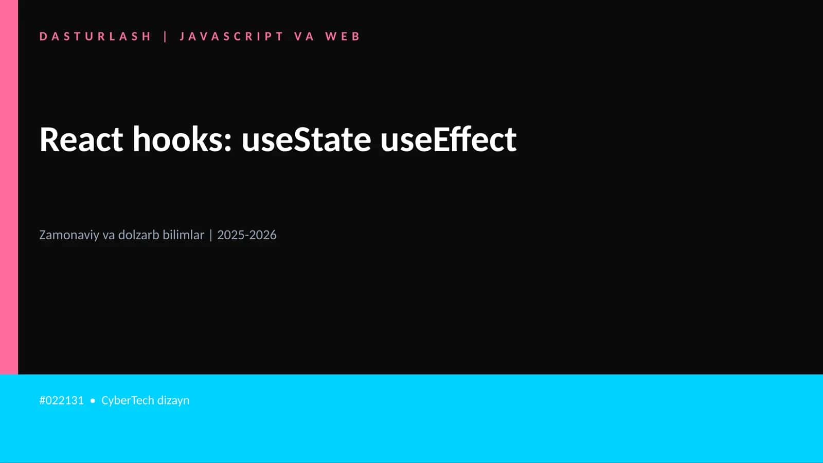 React hooks: useState useEffect 1