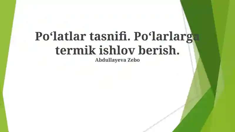 Po'latlar tasnifi