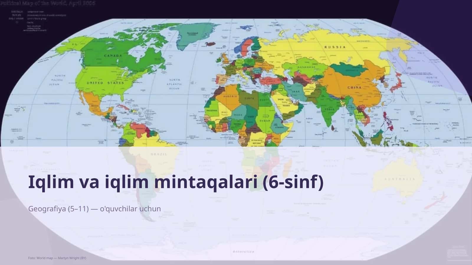 Iqlim va iqlim mintaqalari (6-sinf) 1