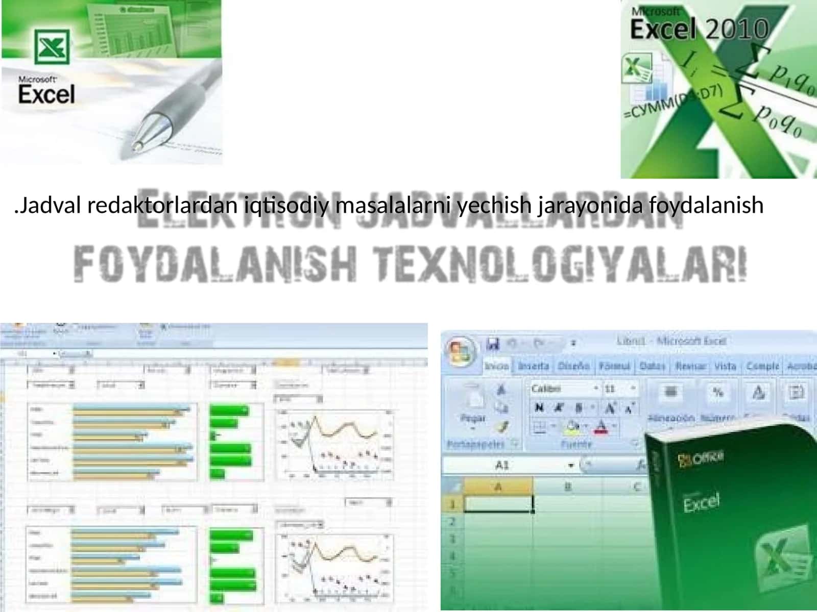 MS Excel-da ma'lumotlar qayta ishlash 1