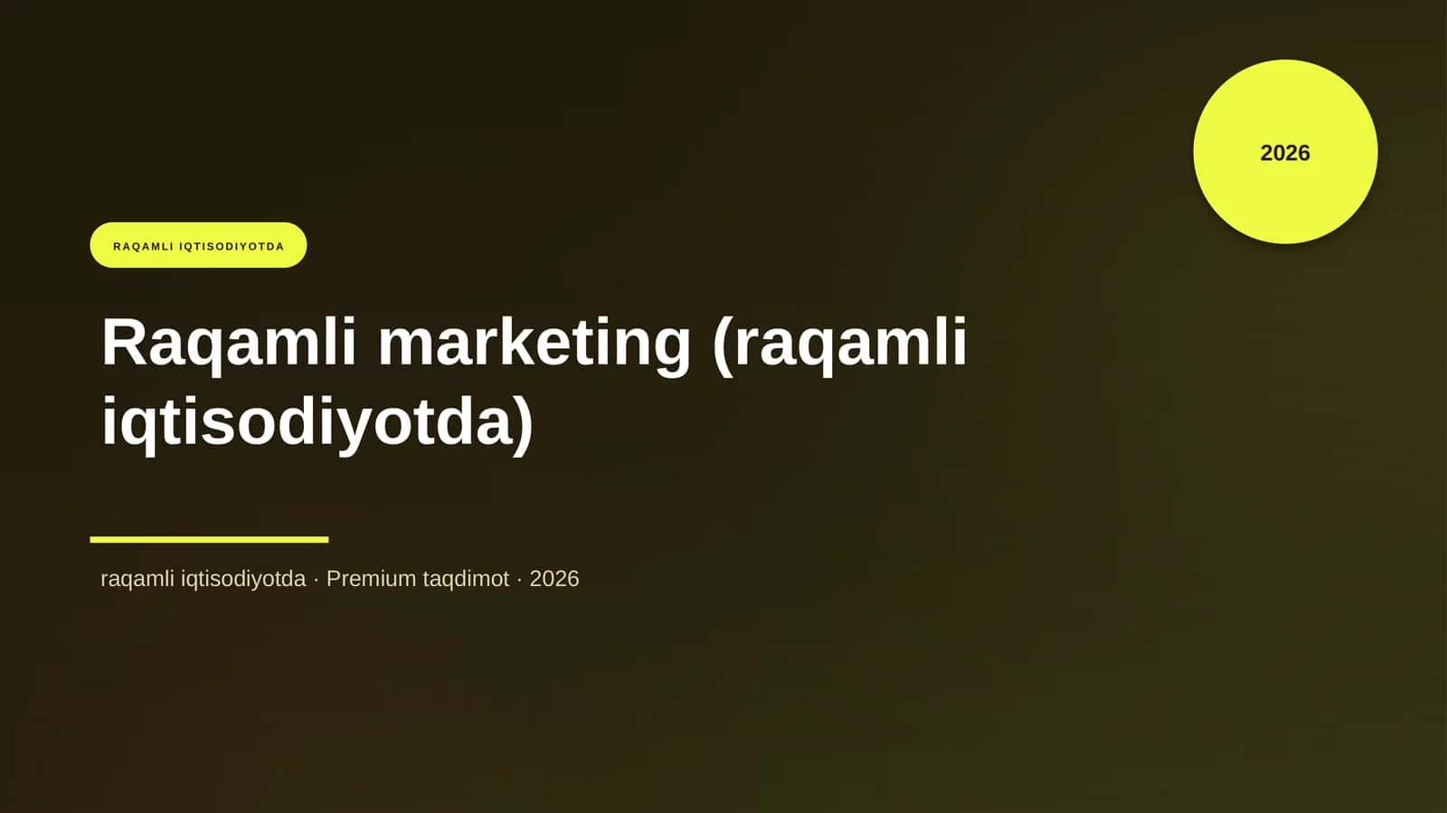 Raqamli marketing (raqamli iqtisodiyotda) 1