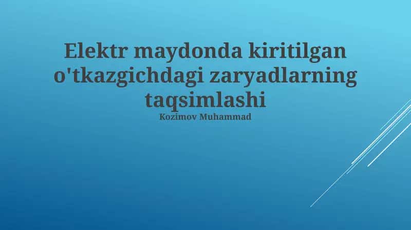 Zaryad taqsimoti 1