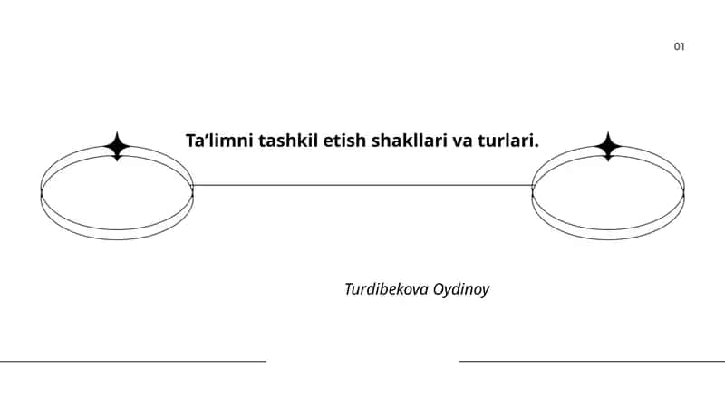 Ta’limni tashkil etish shakllari va turlari. Turdibekova Oydinoy 1