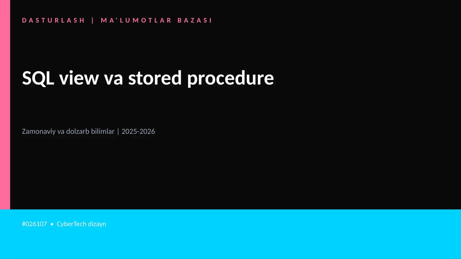 SQL view va stored procedure 1