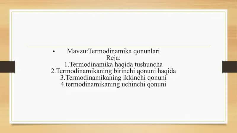 Termodinamika qonunlari 1