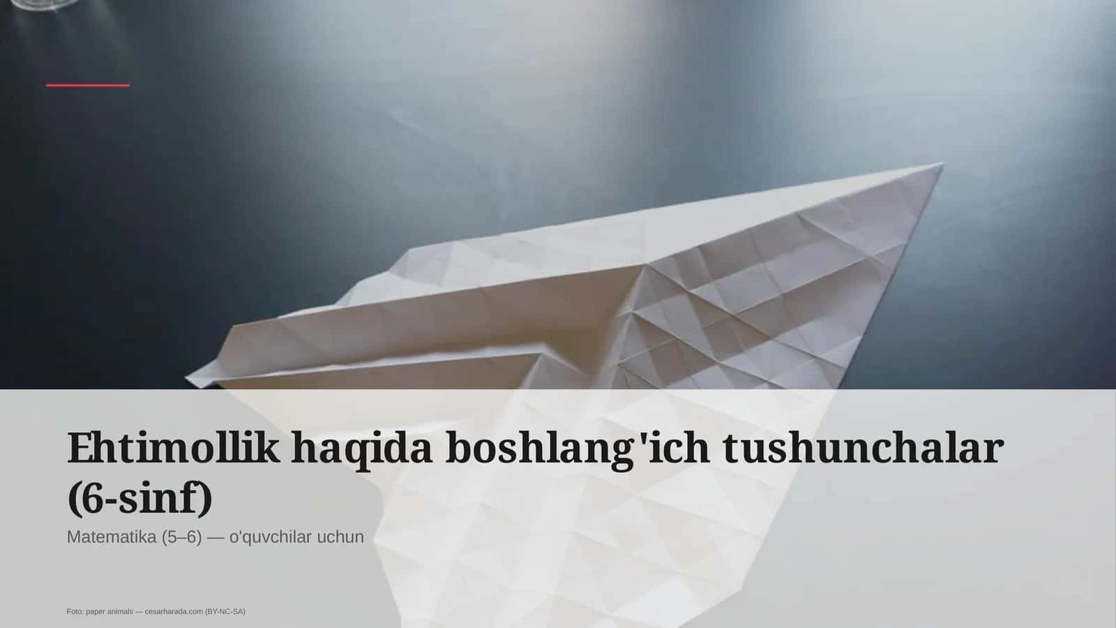 Ehtimollik haqida boshlang'ich tushunchalar (6-sinf) 1