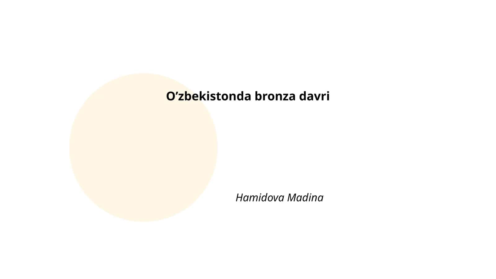 O’zbekistonda bronza davri 1