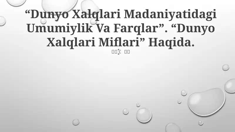 Dunyo Xalqlari Miflari 1