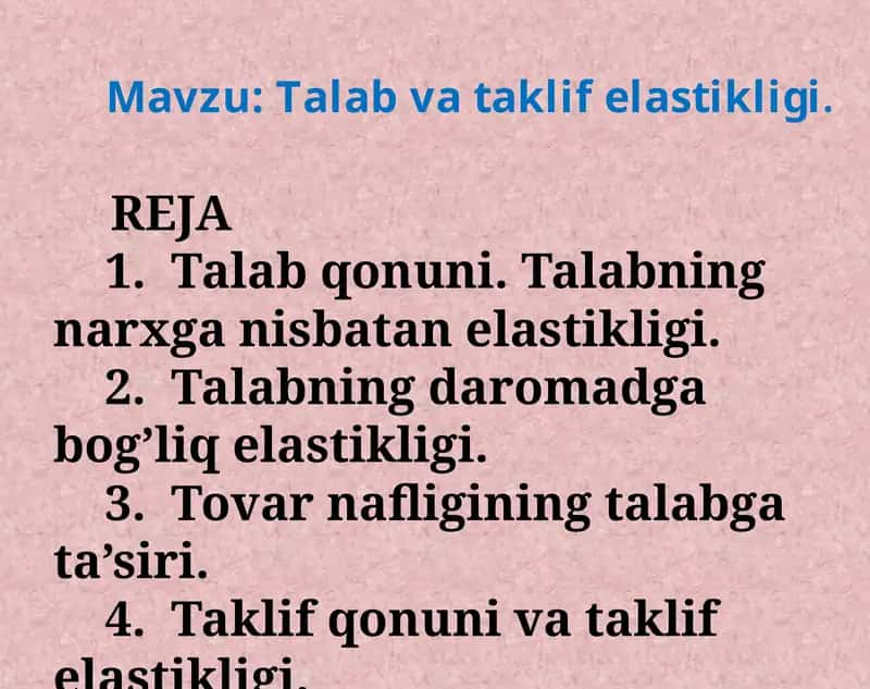 Talab va taklif elastikligi 1