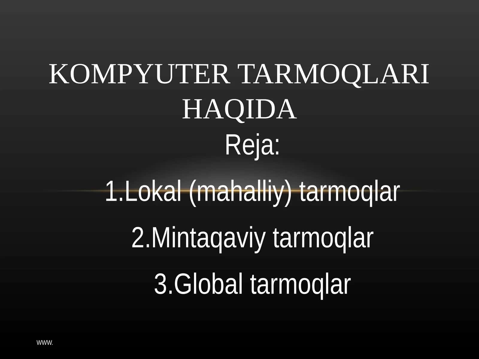 Kompyuter tarmoqlari 1
