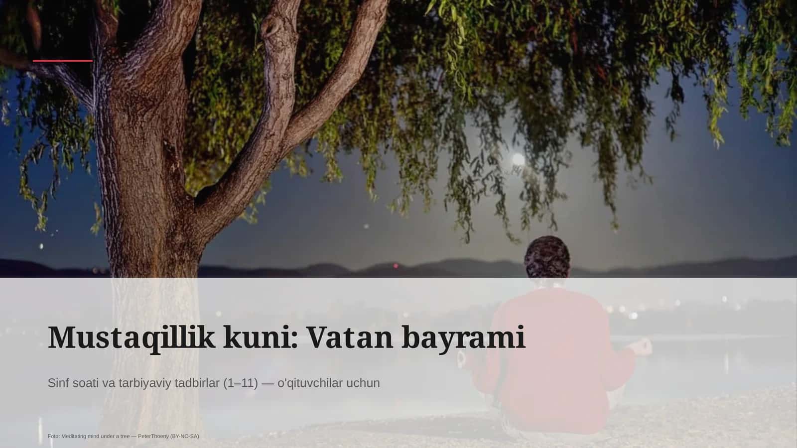 Sinf soati va tarbiyaviy tadbirlar (1–11) — o'qituvchilar uchun 1