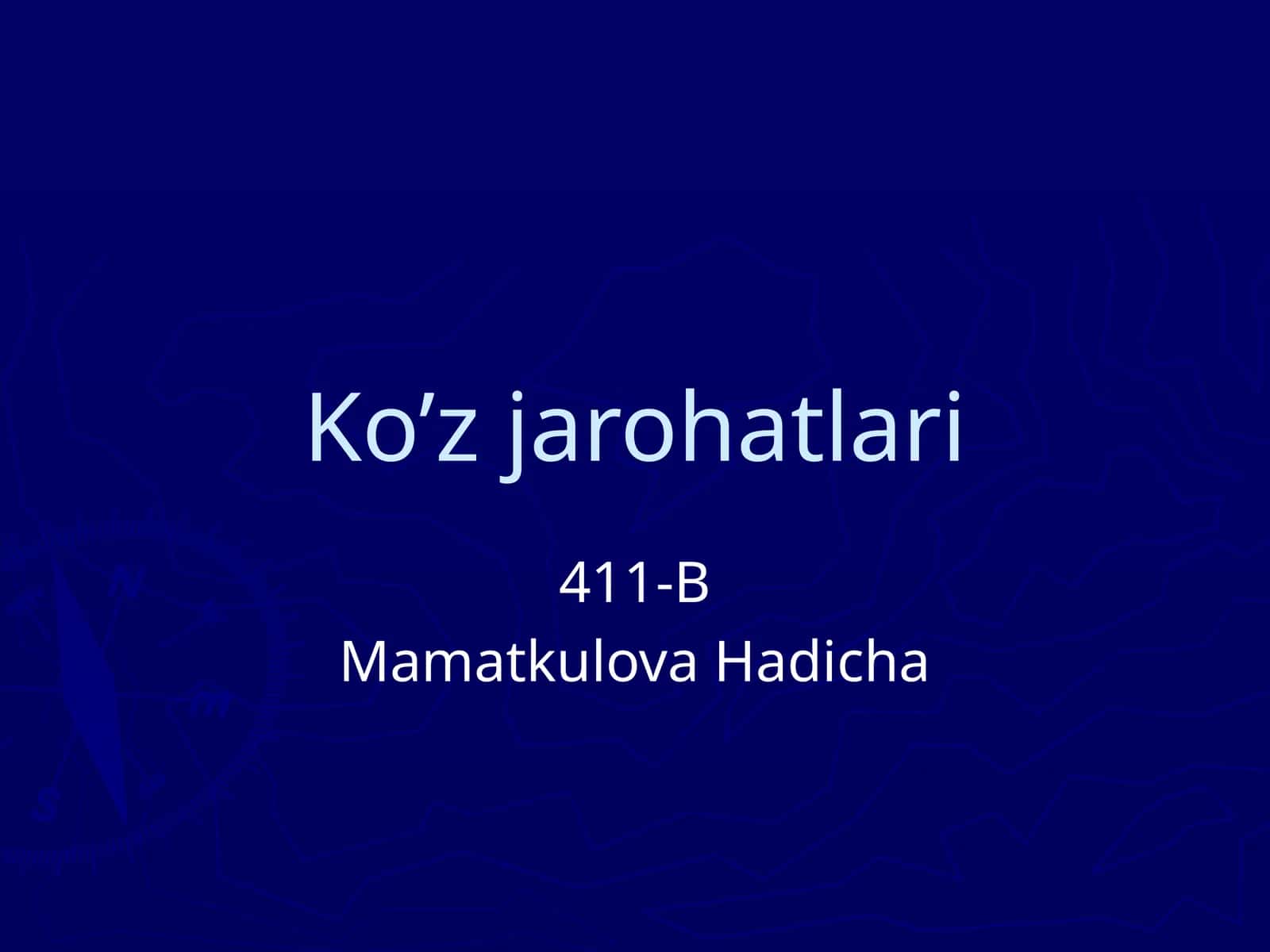 Кўз жарохатлари 1