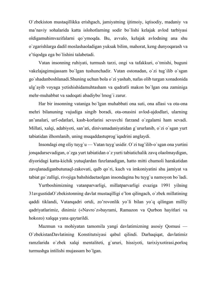 vatanparvarlik bo'sa kk. 1