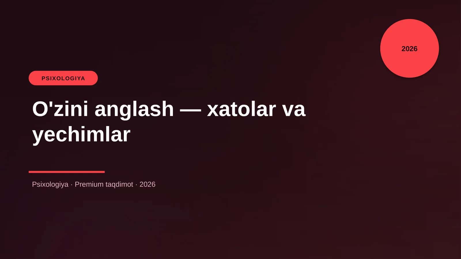 O'zini anglash — xatolar va yechimlar 1