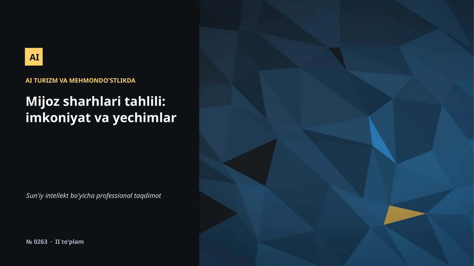 AI TURIZM VA MEHMONDO'STLIKDA 1