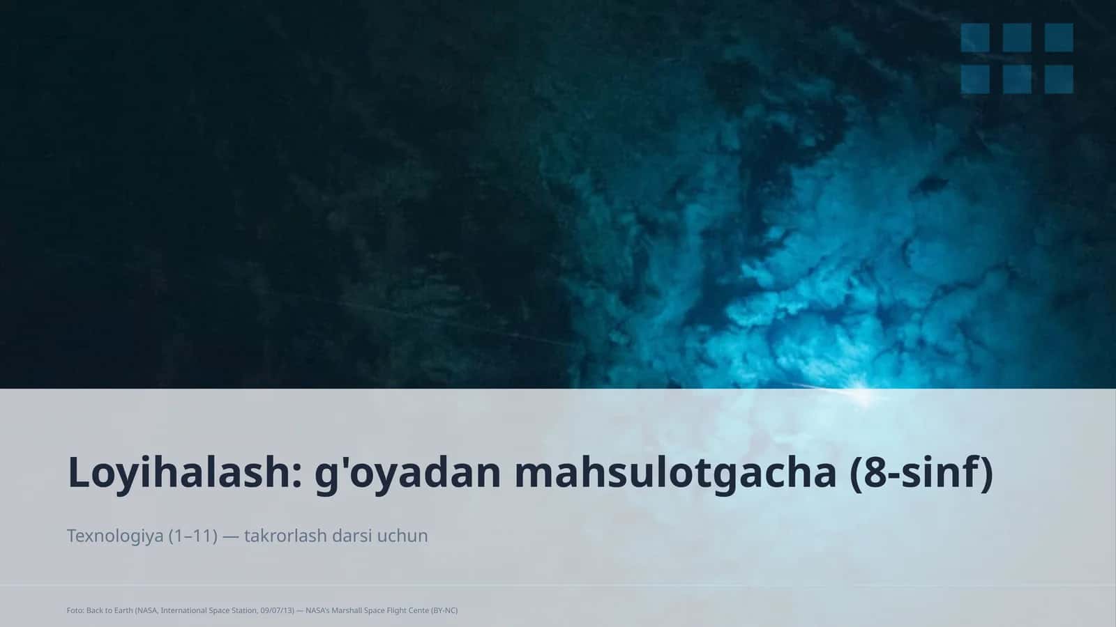 Loyihalash: g'oyadan mahsulotgacha (8-sinf) 1