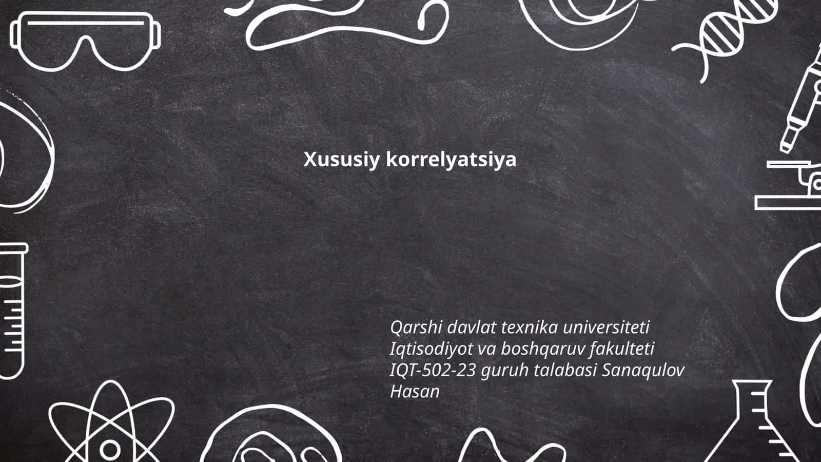 Xususiy korrelyatsiya 1